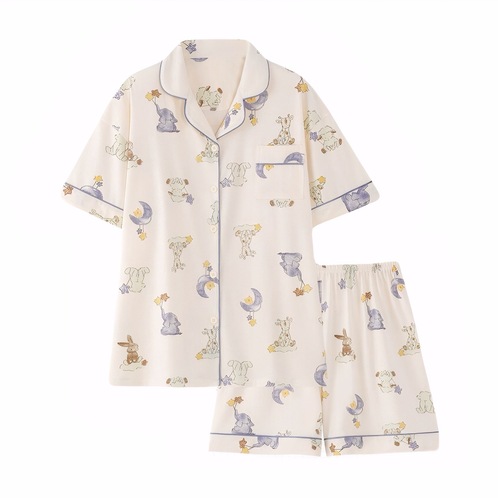 kawaii homewear short sleeve PJs two-piece pajamas knit cotton sleepwear girls nightwear